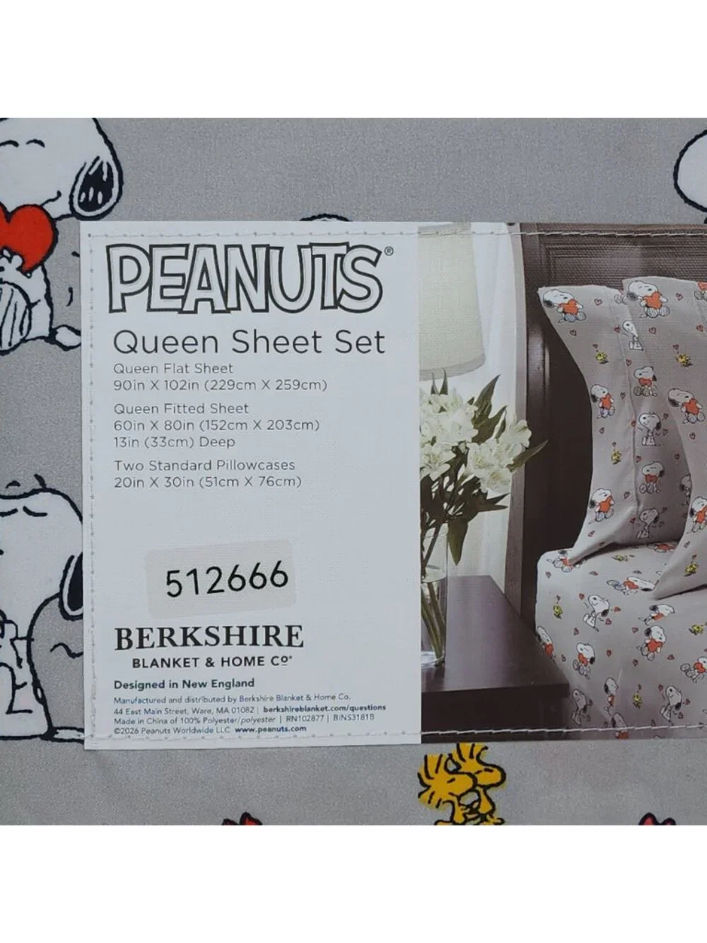 Peanuts Snoopy Queen Sheet Set By Berkshire Hearts Valentines Anniversary